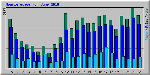 Hourly usage for June 2010