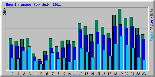 Hourly usage for July 2011