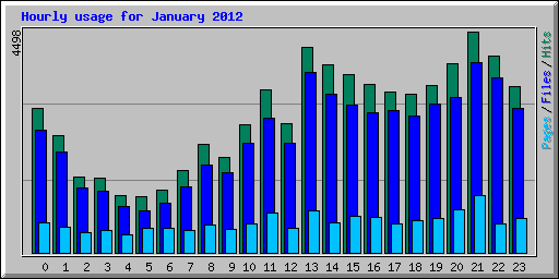 Hourly usage for January 2012